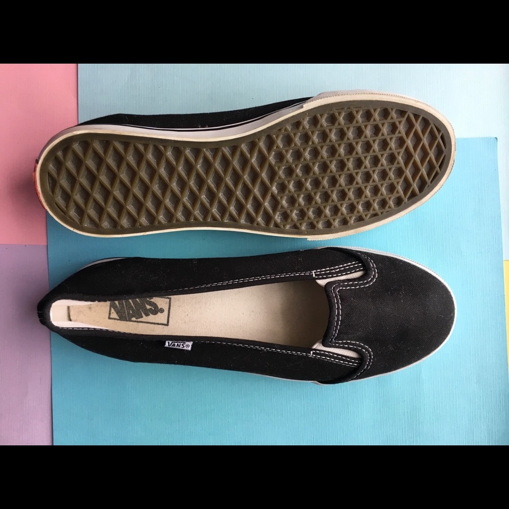 Vans Black Ballet Flat Sneakers Slip Ons 6.5
